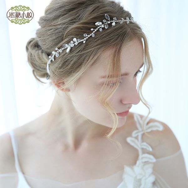 

свадьба из бисера жемчужный подарок женщина леди алмаз цветок лист волос украшения для невесты актерского начала выпускной yy-41, Slivery;golden