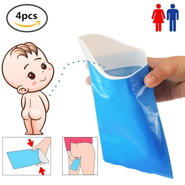 

4pcs 600cc portable travel urine bag emergency mobile mini toilet for children female jam camping car disposable urinal