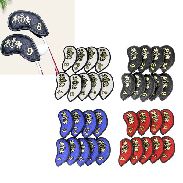

9 pieces universal golf iron head cover club putter protect headcover - 4 colors