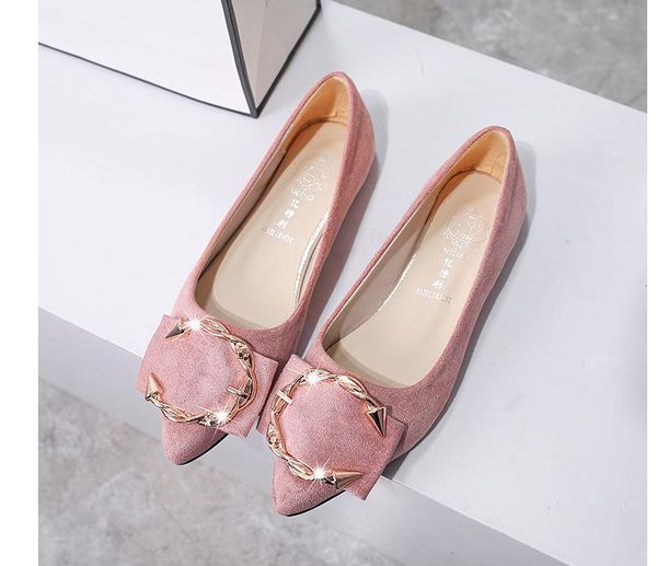 

women's shoes in spring and autumn low heel pointed end suede @gh21, Black