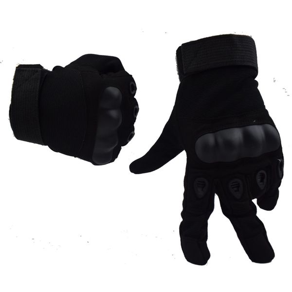 

outdoor sports tactical gloves climbing cycling men's full finger gloves army paintball hunting armor protection, Black