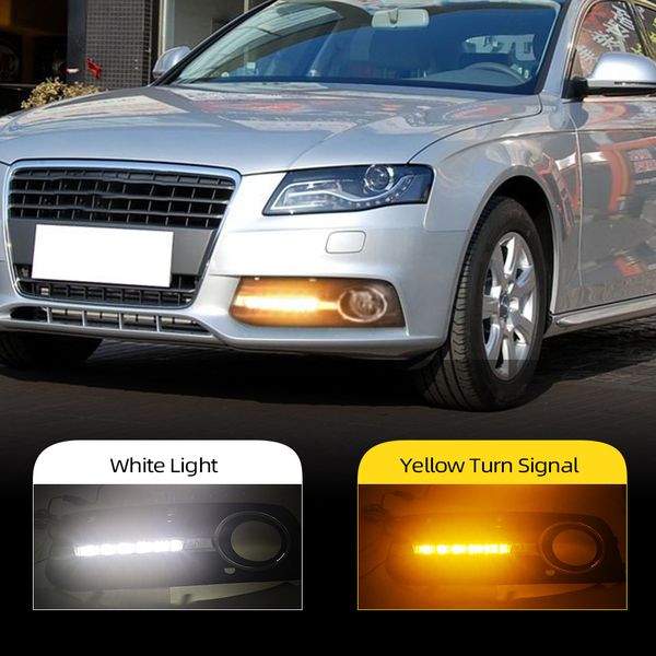 1 Audi A4 A4 A4L B8 2009 için Set 2012 2011 2012 Otomobil Styling LED DRL Gündüz Çalışan Işık Gün Işığı Sis Lambası Kapak Dönüş sinyali