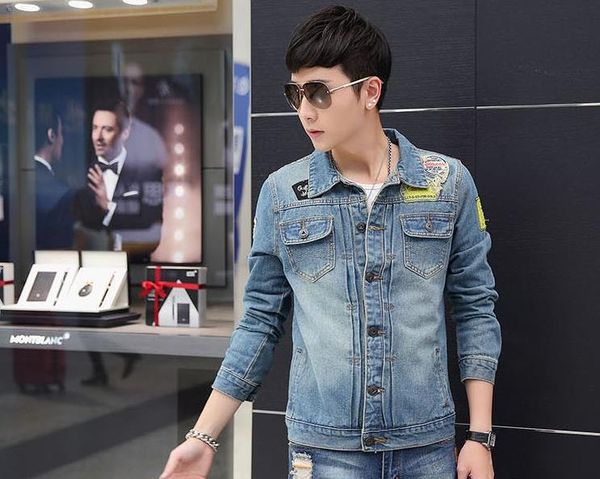 

men's denim jackets fashion jeans jackets slim fit casual streetwear vintage mens jean clothing plus size m-5xl, Black;brown