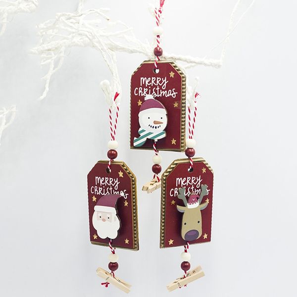 

1pcs creative merrry christmas wooden pendants xmas tree ornaments diy wood crafts home christmas party decoration kids gift