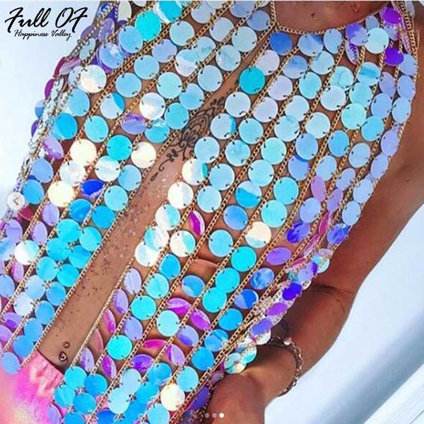

metal chain crop women summer bling hollow sequins halter shirt womens cropped sparkly luxury nightclub party cami top, White