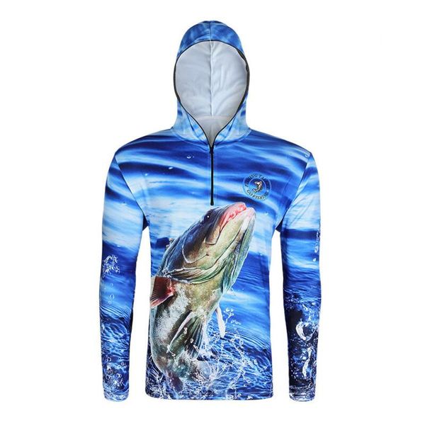 

2018 new style long sleeve hooded fishing clothing quick-drying anti-uv sun jacket sports clothes