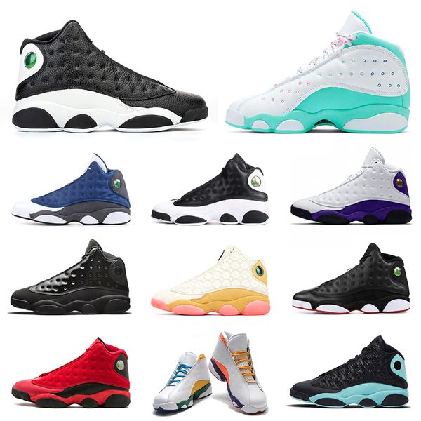 

ale jumpman 13 men women basketball shoes 13s dirty bred chicago playground cap and gown black cat women sports sneakers mens trainer, White;red