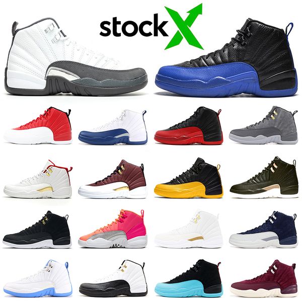 

stock x men basketball shoes jumpman 12 12s dark grey game royal punch reverse taxi ovo mens trainer fashion sports sneakers