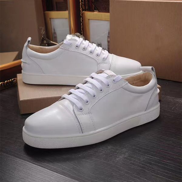 

designer sneakers low red bottoms spikes flats shoes men womens suede leather sneakers party designer shoes cu07 s6, Black