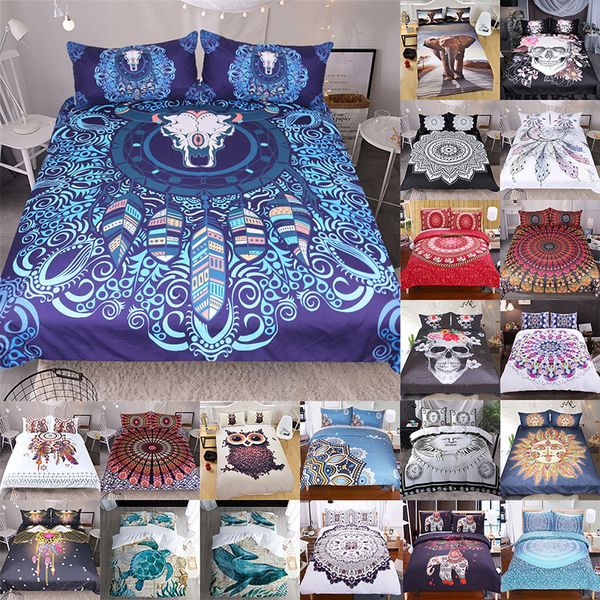 3d Bedding Sets Printed Bohemia Cartoon Duvet Cover Pillowcases