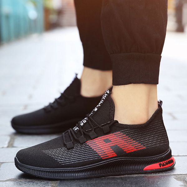 

2019 sneakers ventilation trend run shoe screen cloth man leisure time shoes, Black