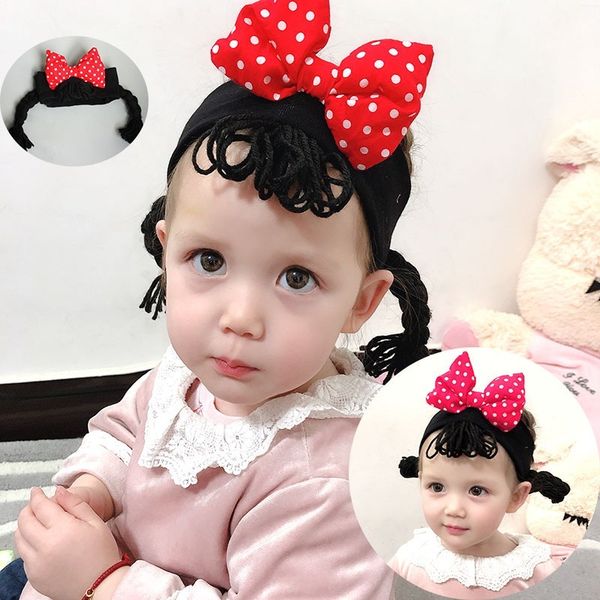 

дети лук головная повязка детские эластичный хлопок парик бинты hairbands младенческая симпатичные головные уборы ручной работы подарки baby, Slivery;white