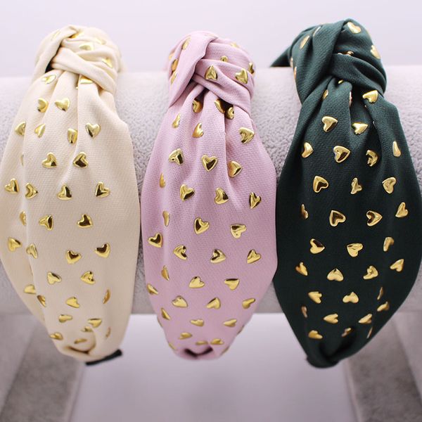 

bohemian ethnic cotton center knot hairband heart stamping knotted headband hair accessories