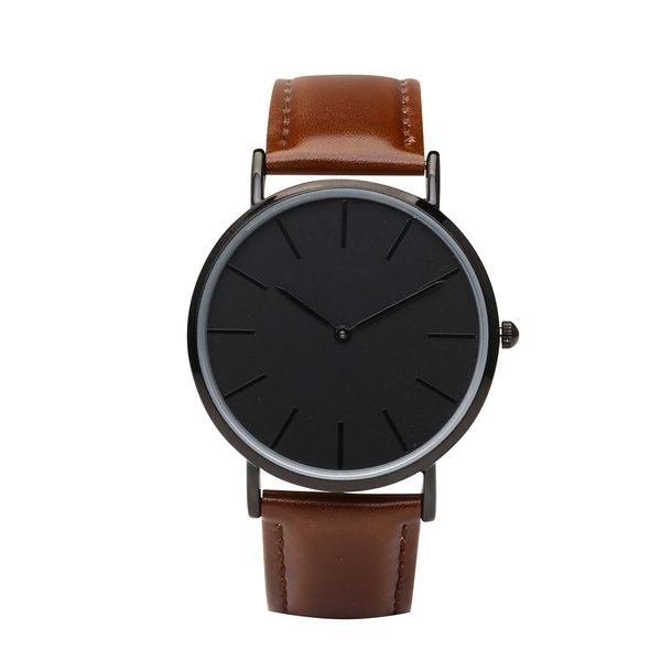 

2017 us in stock wholesale waterproof stainless steel man watch with big round face, Slivery;brown
