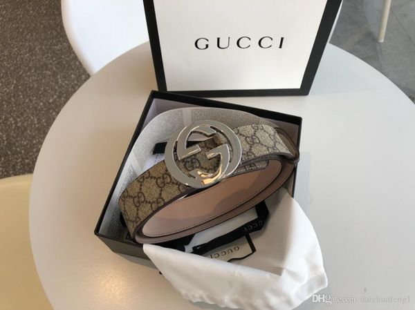 

мода 4,0 см ширина золото серебро пряжкой холст кожаные мужские пояса с коробки ремни женщин пояса освобождает перевозку груза 411924 kgdhn, Black;brown