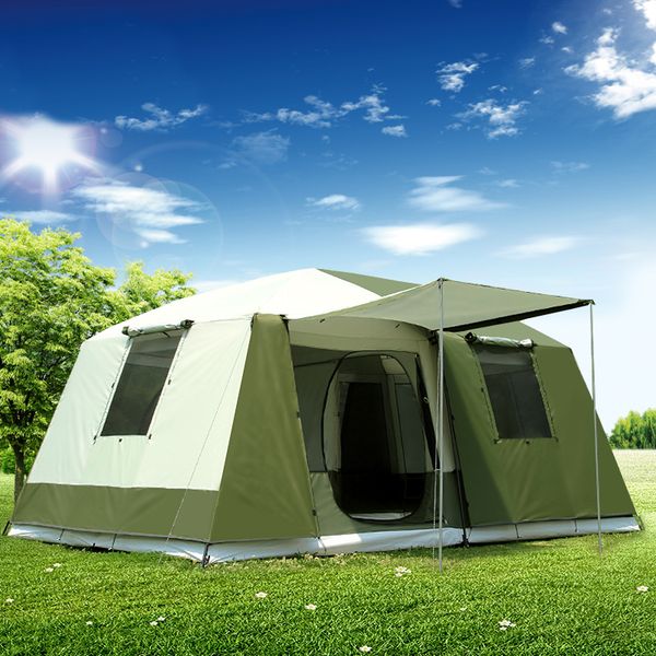 

10persons double layer 2rooms 1hall large outdoor family party tents big space waterproof camping tent