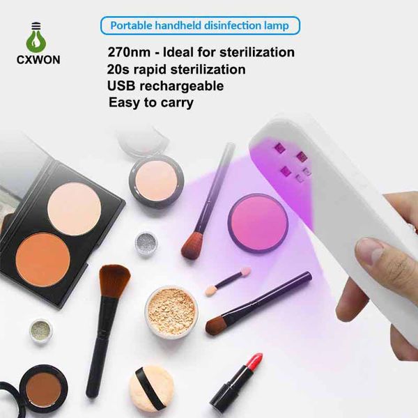 Portátil de Esterilizador UV USB 20s recarregável 270nm ultravioleta desinfecção lâmpada rápida Máscara de esterilização Telefone UVC Lâmpada