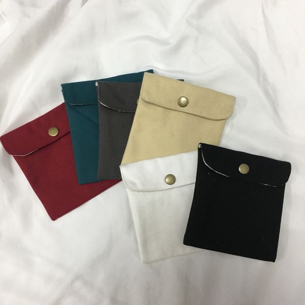 

blank plain canvas mini storage bags for credit card change wholesale 6 colors sanitary napkin pouch