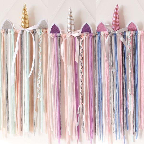 

nf3wt ins unicorn children's hairpin storage head buckle trimming belt decorative ins unicorn children's pendant hairpin storage h, Slivery;white