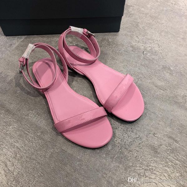 

2019 luxury designer women colorful heels sandals t-strap pumps 4 colors ladies patent leather dress single shoes wx190421, Black