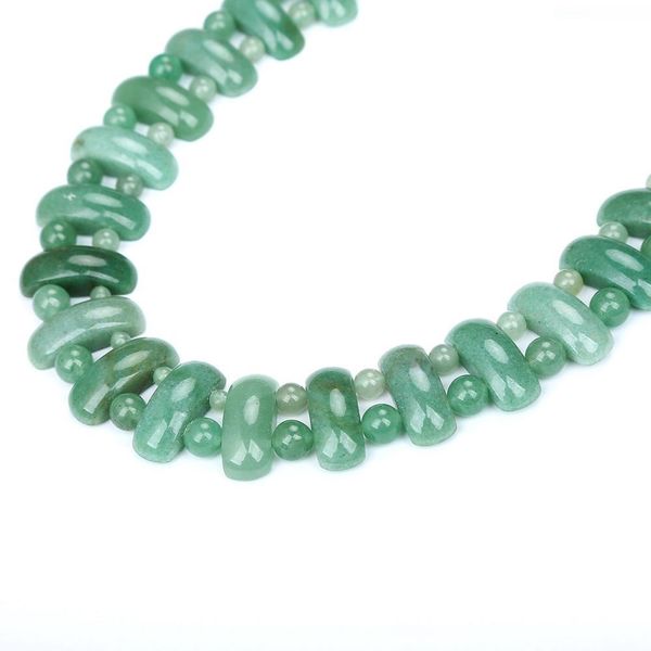 

yumten aventurine jade women big necklace bohemian style beads fashion exquisite jewelry crystal valentine's day gifts joyas, Silver