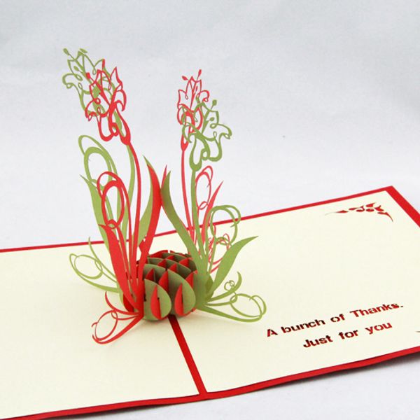 

lily flower thank you card /3d up card/ handmade greeting cards ing