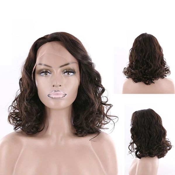 

europe women human hair wigs lace front wigs africa small curly hair brazilian indian fluffy fashion natural color, Black;brown