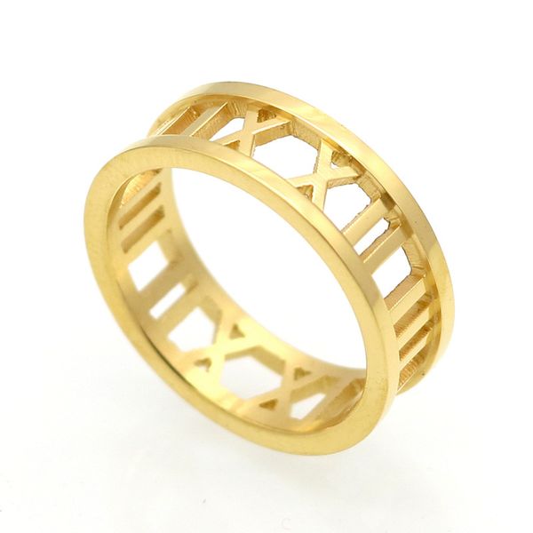 

wedding rings fine jewelry roman number ring fashion women for stainless steel girl wholesale, Slivery;golden