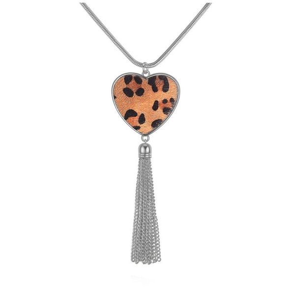 

crystal pendant necklace leopard mesh love heart shaped rose gold silver color shiny stone cz necklace jewelry gift for womens