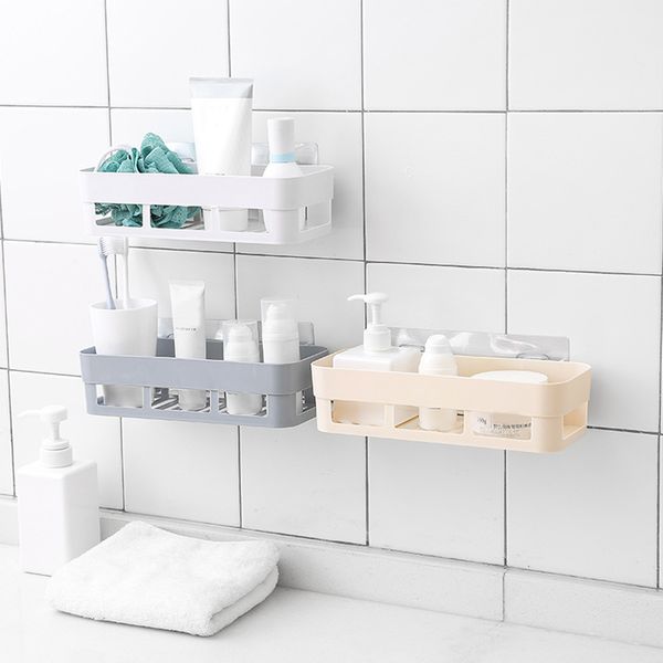 

new 3 colors bathroom shelf adhesive badkamer rek storage rack corner shower shelf kitchen home decoration bathroom accessories