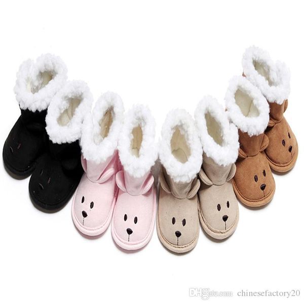 

ins winter infant shoes kids cartoon cute prewalker baby boots shoes newborn animal first walker snow shoes, Black;grey