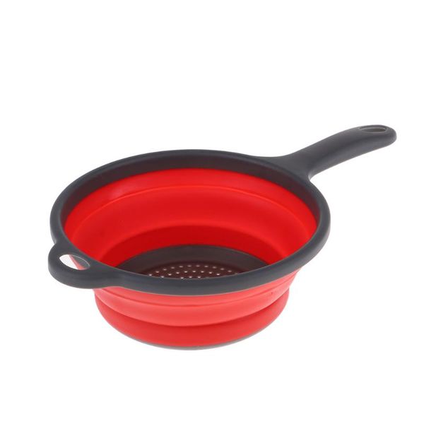 

camping collapsible colander kitchen folding strainer basket basin with handle