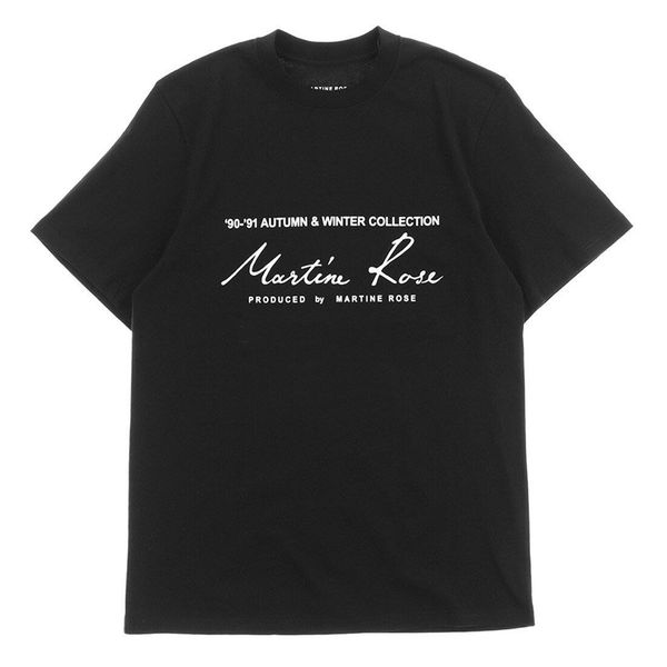 

mens designer t shirts martine rose handwriting letters printing loose male female t-shirt cotton high street short sleeve casual clothes, White;black