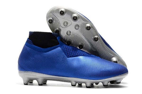 

men knitted fg/ag football shoes outdoor vision college mg shadow series blue football boots
