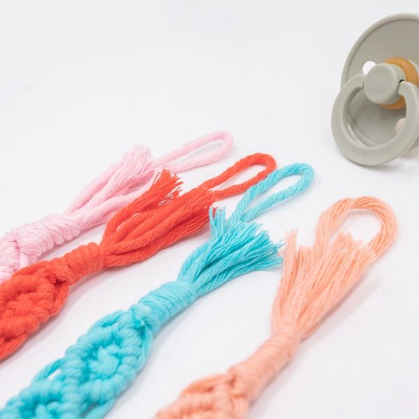 

baby pacifier clips infant kids cotton crochet appease pacifier newborn teething soother chew dummy chain handmade
