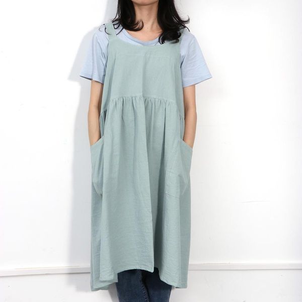 

1pc tall waist aprons long apron cotton and linen dirt proof work apron for women men for kitchen flower shop home kitchen