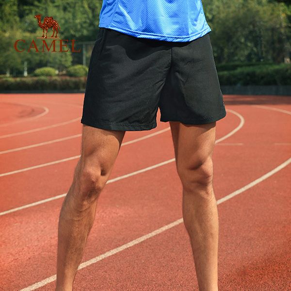 

camel men's sport shorts casual lightweight gym woven shorts breathable solid color for fitness running sports women, Black;blue