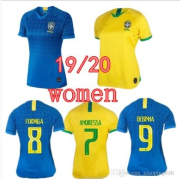 

2019 Brazil women soccer Jerseys home Brasil MARTA ADRIANA DEBINHA ANDRESSA 19 20 jersey 2020 football shirts