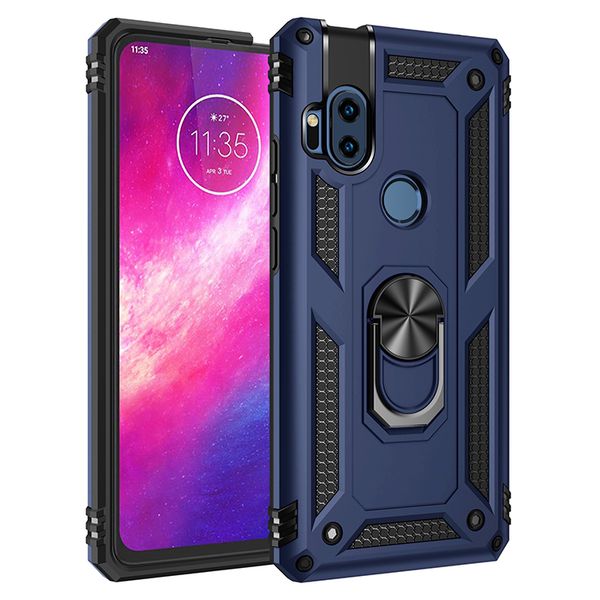 Motorola G6 G7 E5 E6 G8 G P40 Güç için Telefon Kılıfları Artı Kickstand Ring Moda ile Hızlı Hiper Görme Oyun TPU Sabit PC Düşme Şok Emilim Koruyucu Kapak