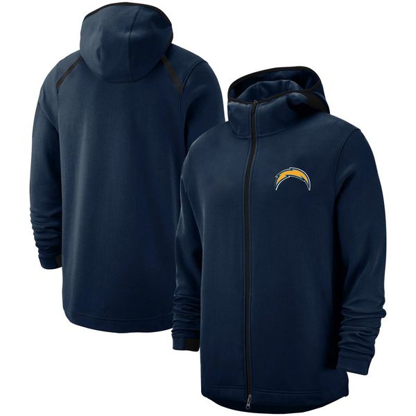 

2019 style los angeles charger men show time therma flex performance full-zip nfl hoodie-dark blue, Blue;black
