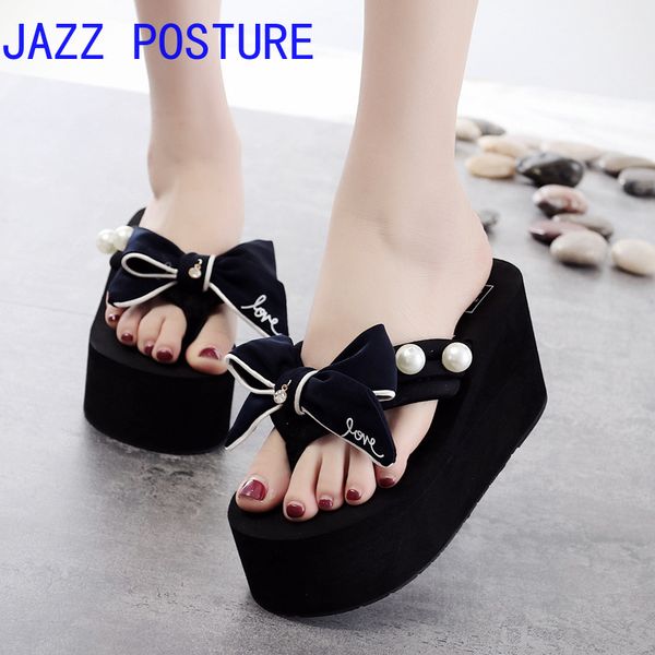 Großhandel Frauen Schuhe 8 Cm High Heel Flip Flops Verkaufen Sie gut Hohe (5 cm 8 cm) die Sandale Mode Frauen