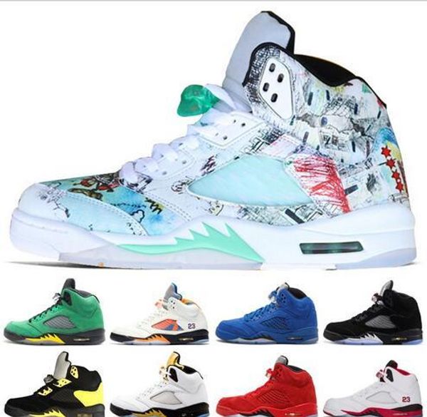 

5 5s wings international flight designer mens basketball shoes olympic gold medal red blue og metallic black men sports sneakers