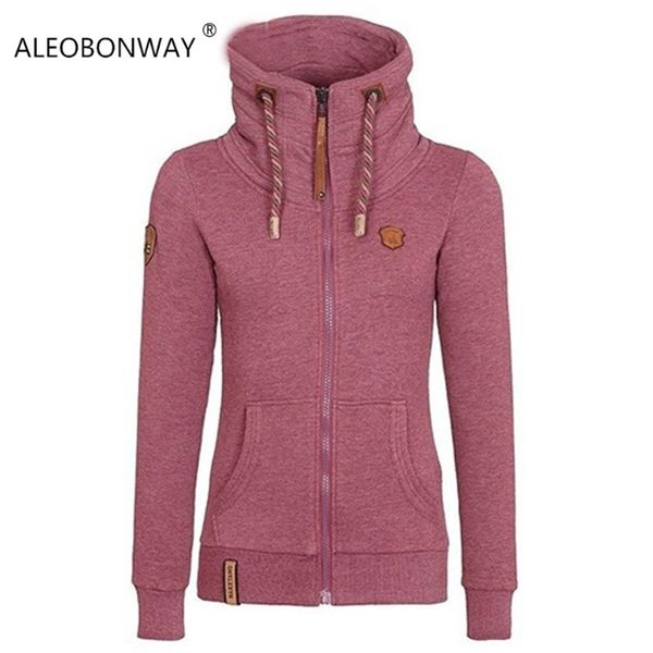 

aleobonway women fashion autumn pullovers trachsuits hooded drawstring long sleeve pockets casual women sweatshirts cl044, Black