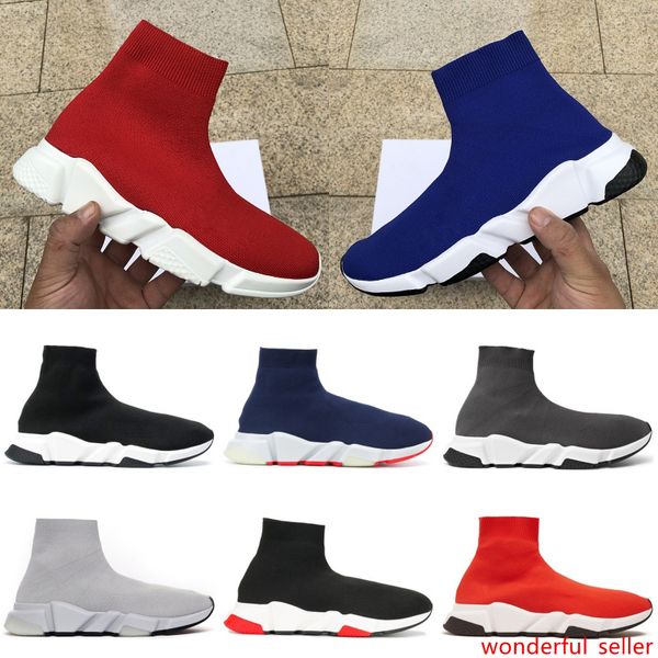 

speed trainer black red white socks shoes men women designer sneaker fashion luxury leather platform casual shoes