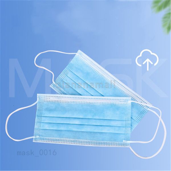

лот синий 700pcs нетканые одноразовые маски маски для лица рм2,5 3 слоя t 1pcs пыле ушной полости рта маски бытовые ha001
