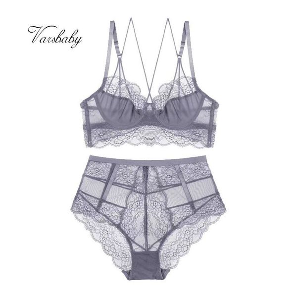 

varsbaby ladies y-lined underwire floral lace underwear unlined beauty back 3/4 cup bra and panty set, Red;black