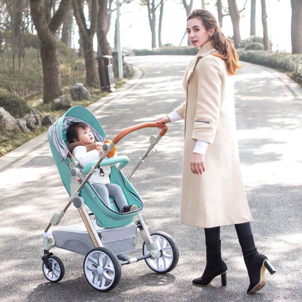 

babyfond newborn stroller light and high landscape can sit reclining fold light 0-3 year old baby stroller