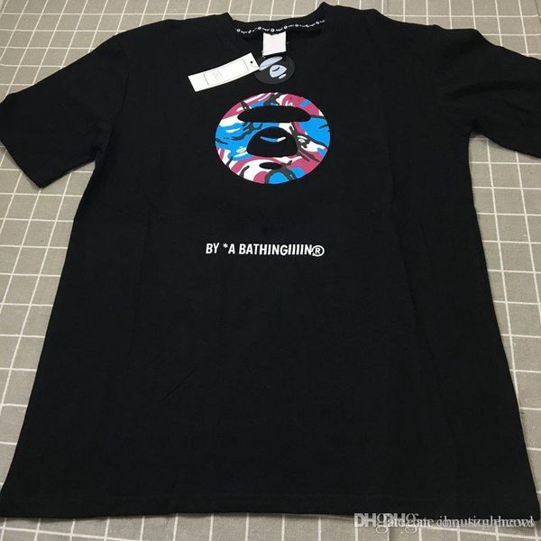 

19ss new arrival letter pattern ape t shirt comfortable loose type design t shirt simple fashion breathable men's ape clothing, White;black