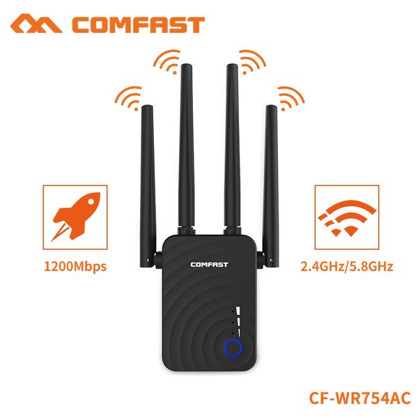 

comfast high speed home wireless extender 5ghz router wifi 1200mbps 4*2dbi omnidirectional antenna long rangecf-wr754ac