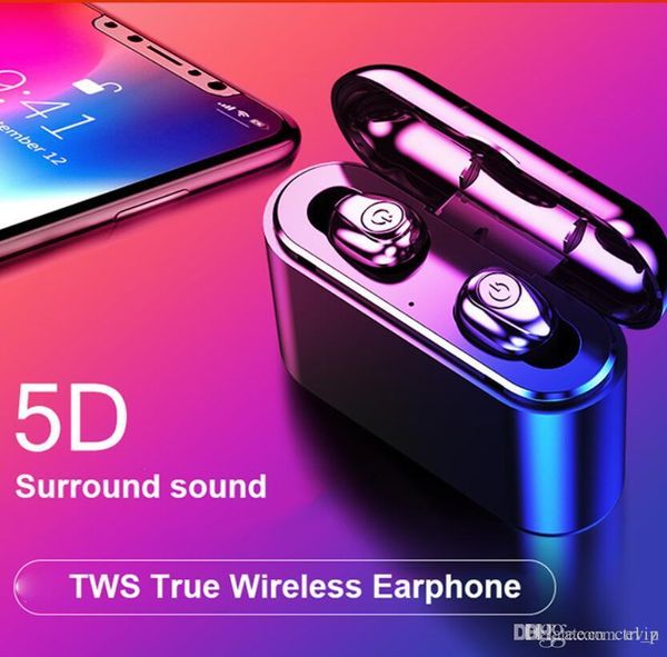 

wholesale x8s tws bluetooth 5.0 wireless earbuds mini sport binaural call headset stereo earphone with charging box mic for ios android